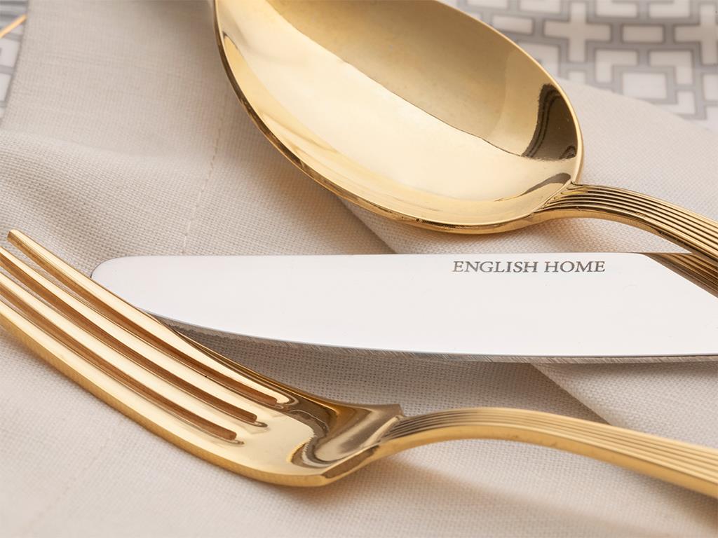 Leora Stainless Steel 18 pcs dinner Cutlery Set Gold