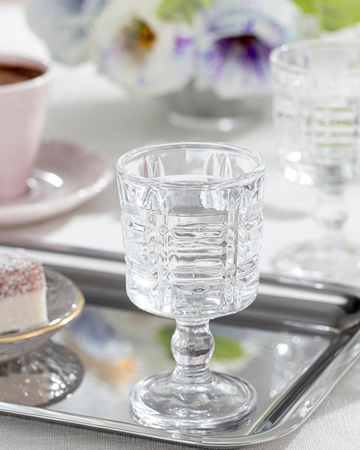 Lienza Glass 6 Set Served with Coffee Water Glass 60 ml Transparent