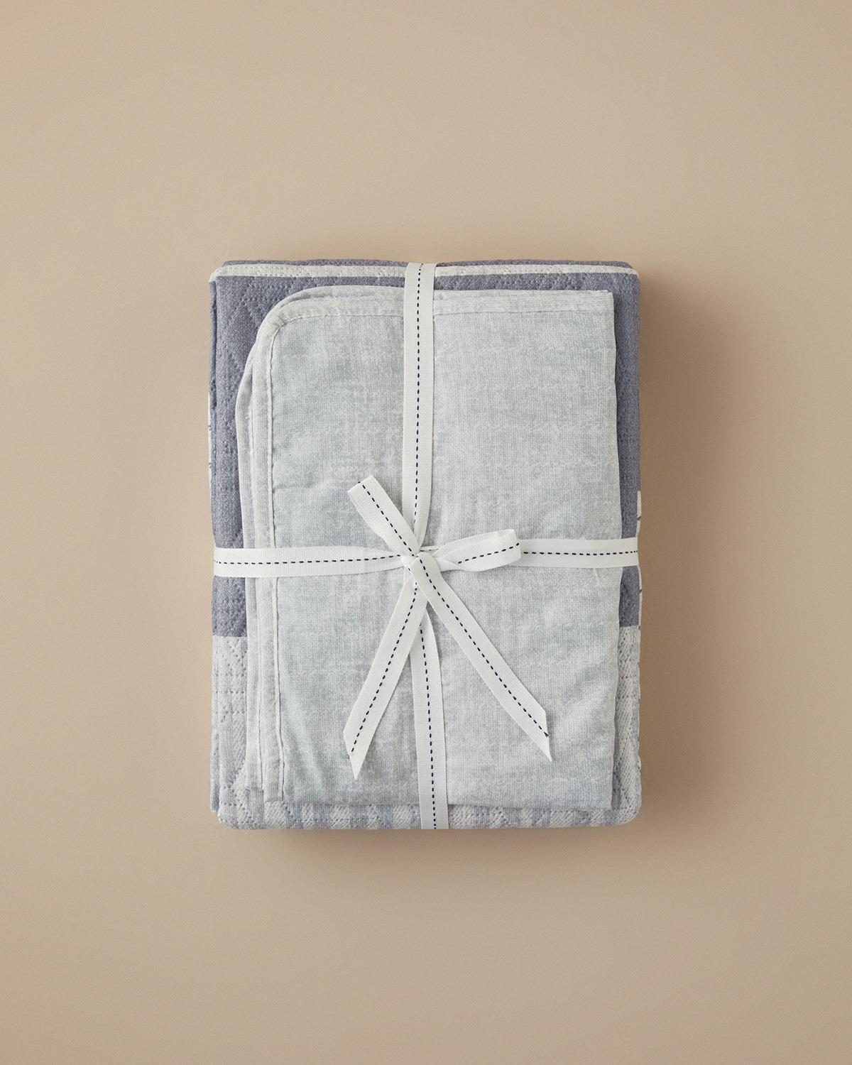 Line Art Multifuncțional King Size Set Cuverturi Pat 240x220 cm Gri