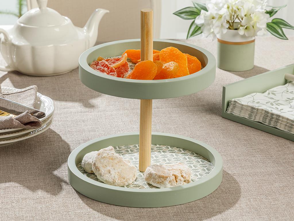 Lovita Wooden Multi-Tier Service 20 cm Green