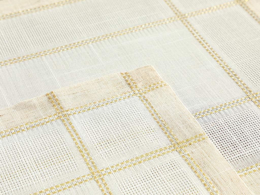 Luxe Linen Look Polyestere 2 Set Place Mat 30x45 cm White-Gold