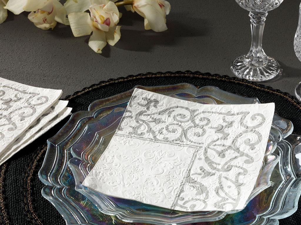 Madeline Paper 20 Pcs Tissue Napkin 33x33 cm Silver.