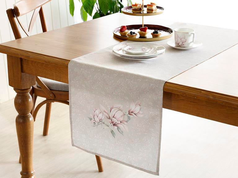 Magnolia Polyester Rectangular Runner 40x150 cm Pink - Green