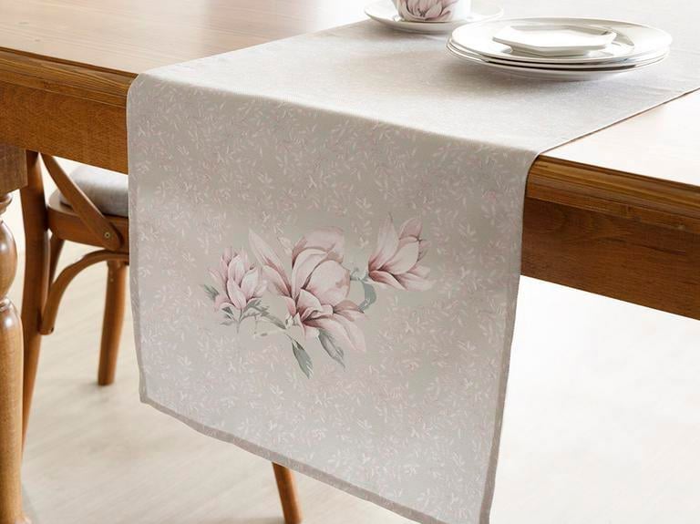 Magnolia Polyester Rectangular Runner 40x150 cm Pink - Green
