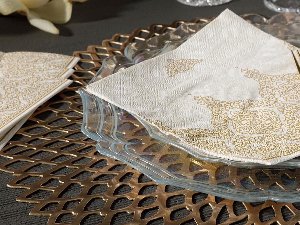 Malinda Paper 20 Pcs Tissue Napkin 33x33 cm Gold