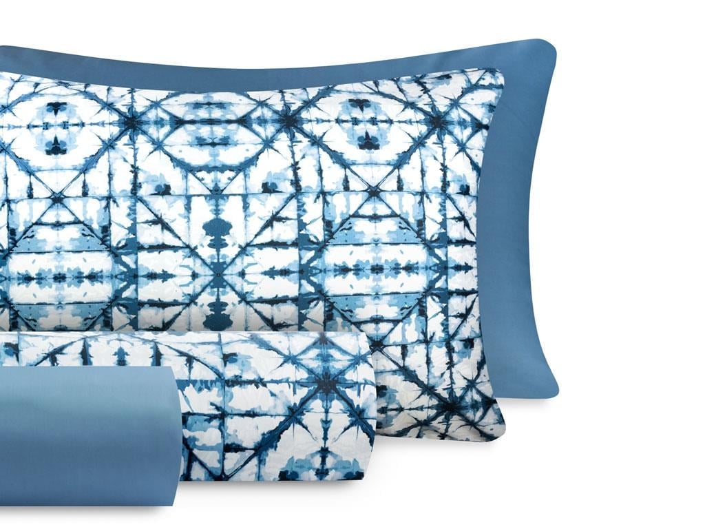 Marea Batik  Satin bumbac Double Person  SET LENJERIE DE PAT 200x220 cm Albastru.