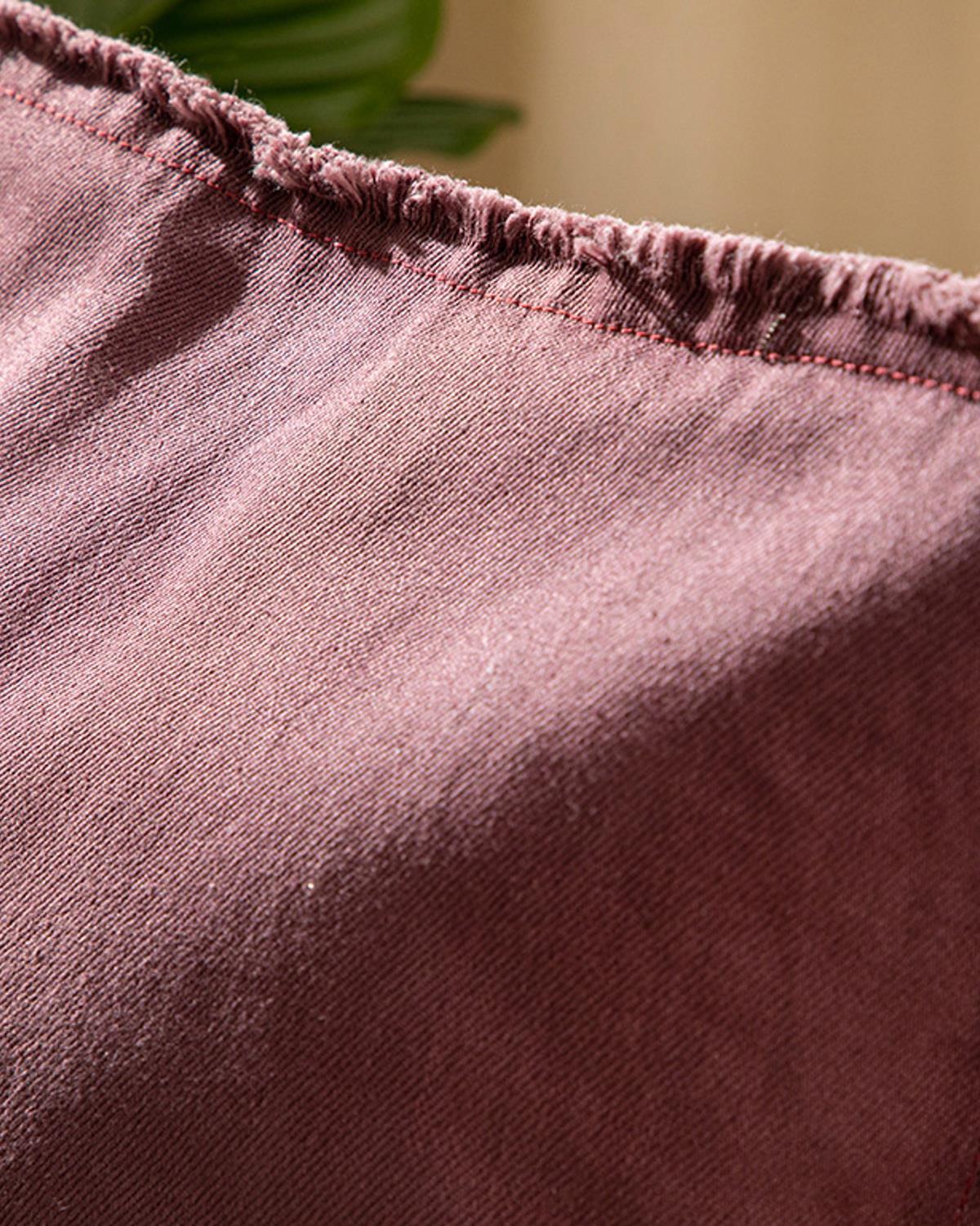 Marsilya Denim Husă De Pernă 45*45 Cm Roșu Claret