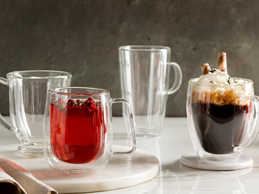 Messina Borosilicate Glass Double Wall Cup 395 ml Transparent