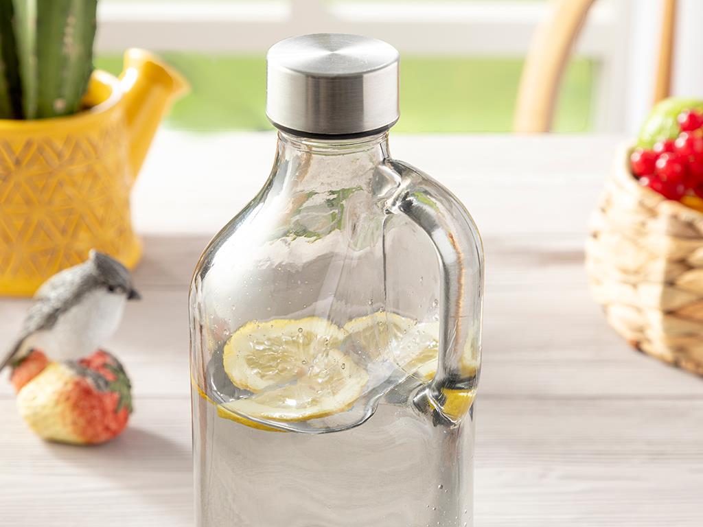 Mina Glass Bottle 1000 ml Anthracite