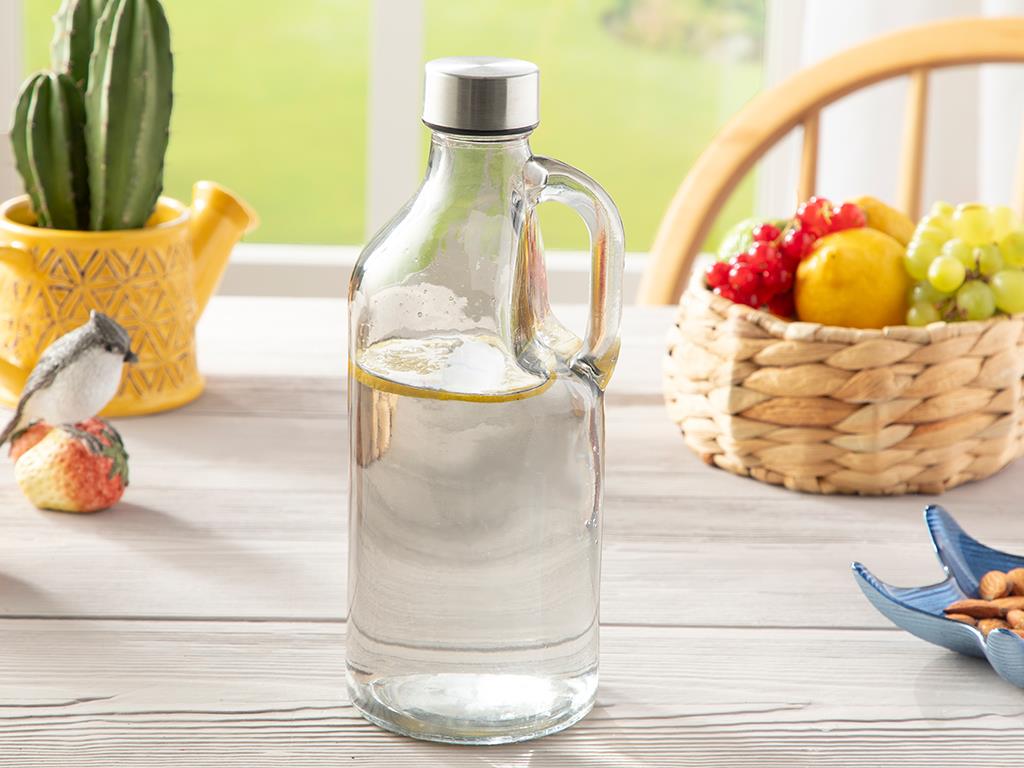 Mina Glass Bottle 1000 ml Anthracite