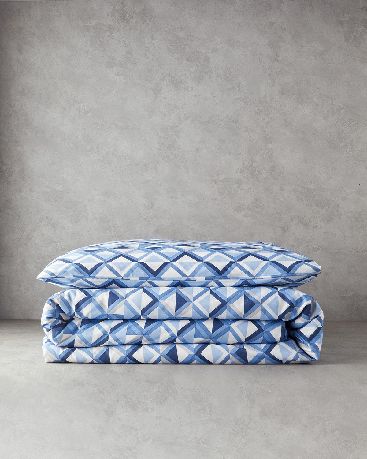Mini Argyle Ușor De Călcat Single Set Lenjerie De Pat 160x220 cm Albastru