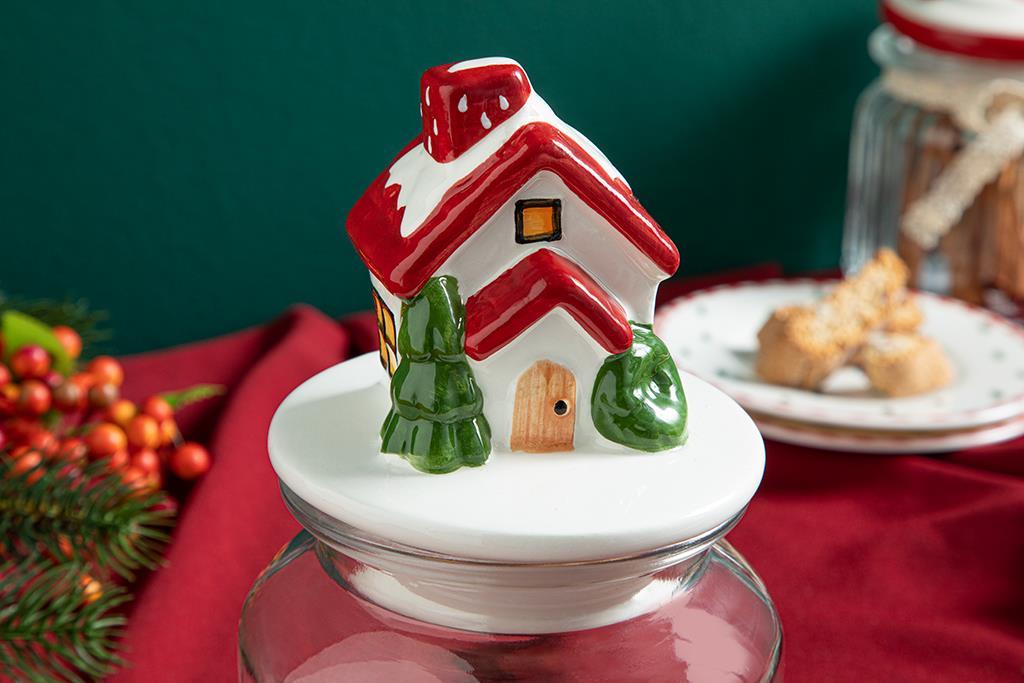 Mini Home Glass Jar 600 ml Red