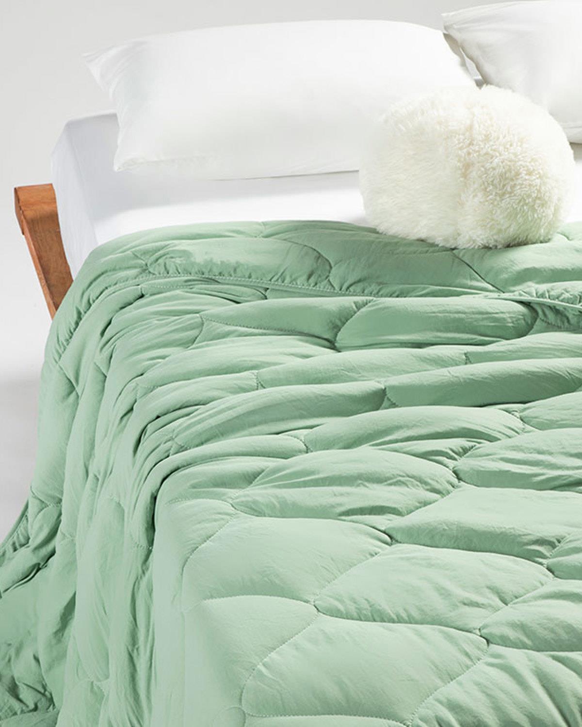 moale Microfibre Ondulate King Size Pilotă 235x215 cm Verde