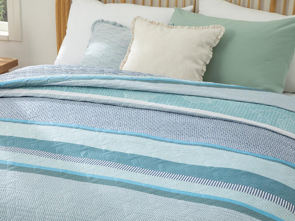 Modern Lines King Size Cuvertură Multifuncțională 240*220 Cm verde mentă