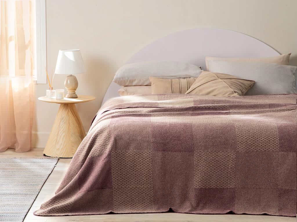 Modern Patch Bumbac Single Pătură 150*200 Cm Violet