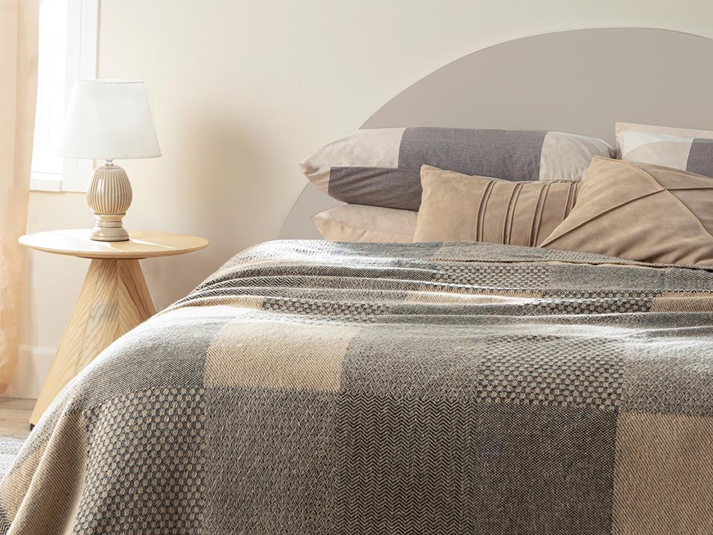 Modern Patch Cottony Double Person  PĂTURĂ 200x220 cm Anthracite