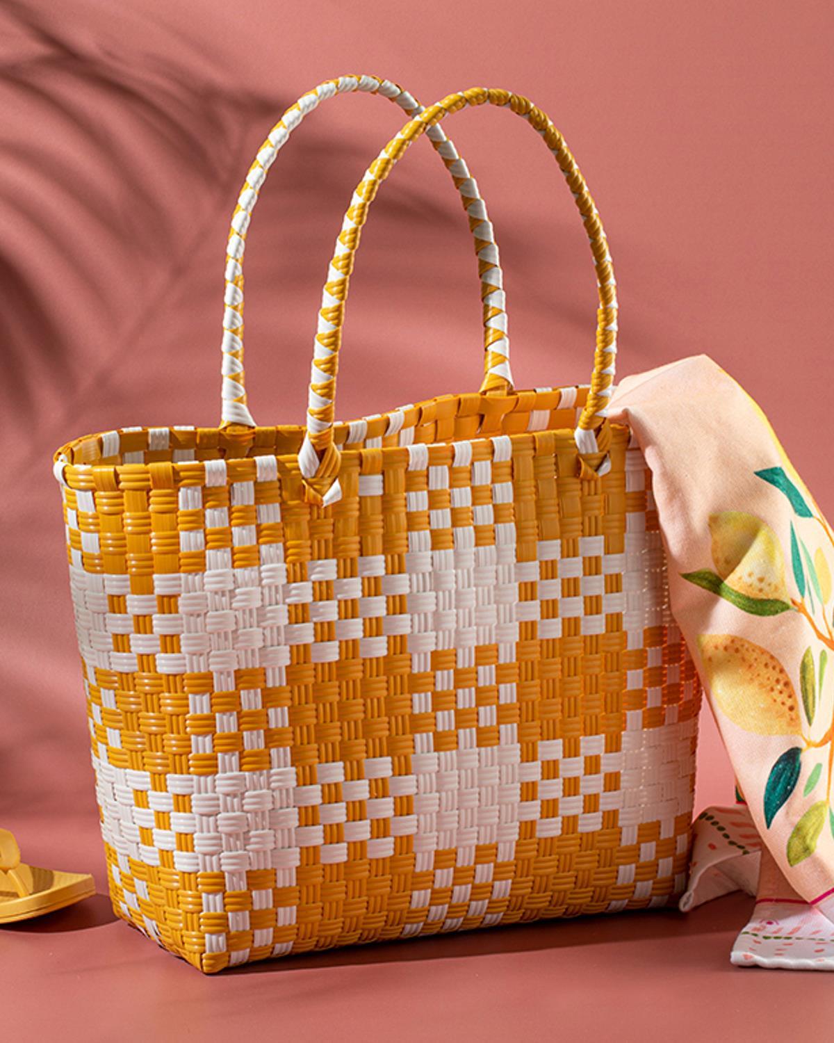 Modern Patch Geantă , 34*14*32 Cm, Alb-Auriu