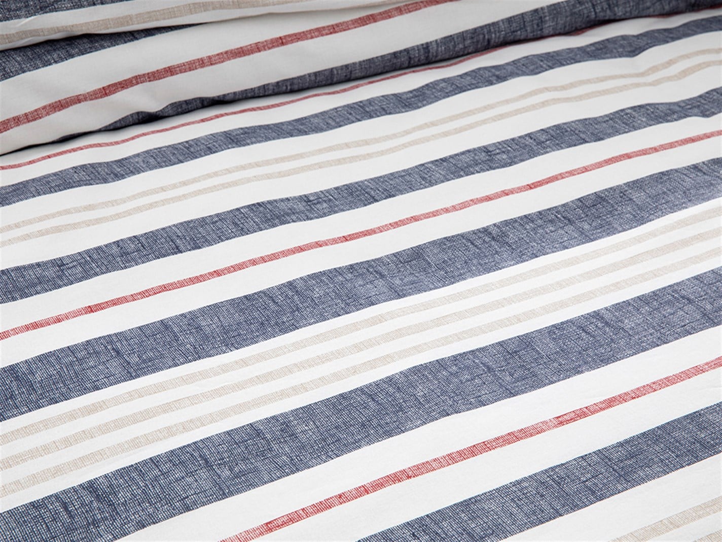 Modern Stripe 57 Tel / 144 Numărul de fir Persoană dublă 200x220 cm Albastru inchis