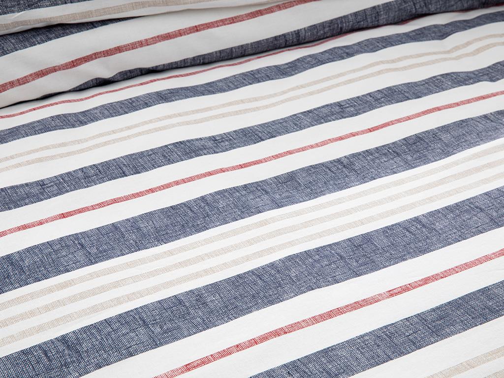 Modern Stripe Cottony For One Person  SET LENJERIE DE PAT 160x220 cm Dark Blue