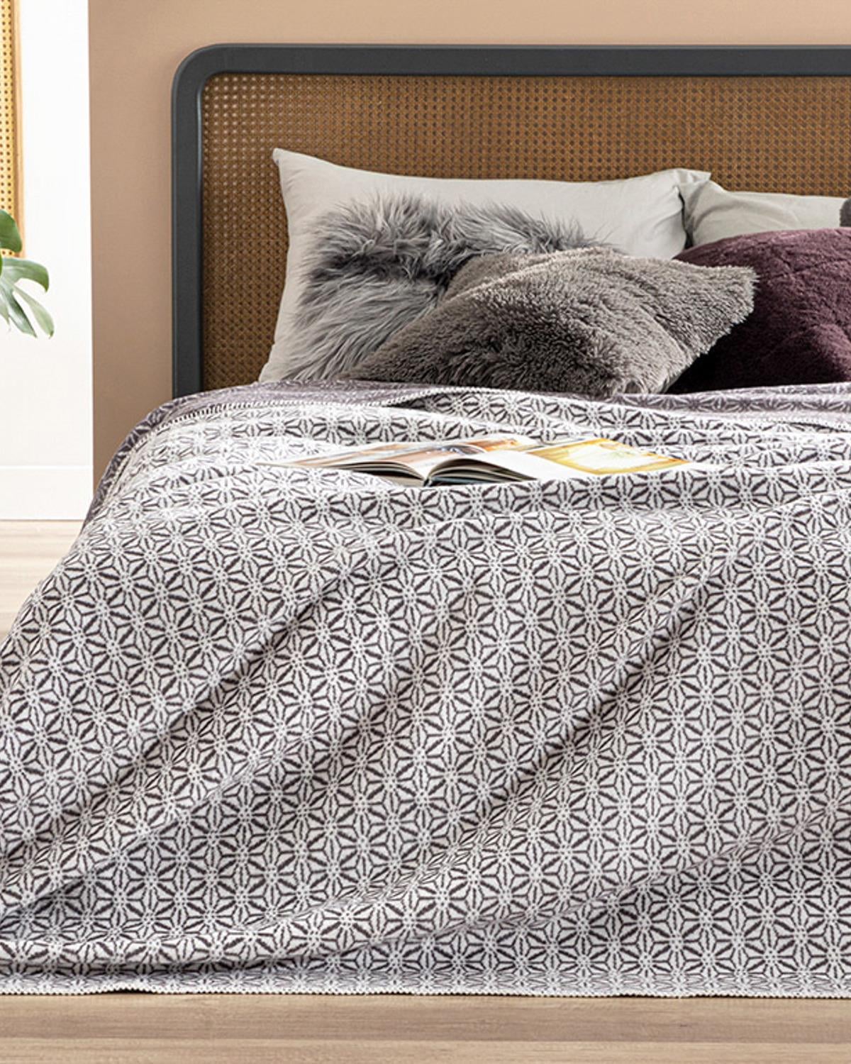 momi Cu Bumbac Jacquard Single Pătură 150x200 cm Violet Cețos