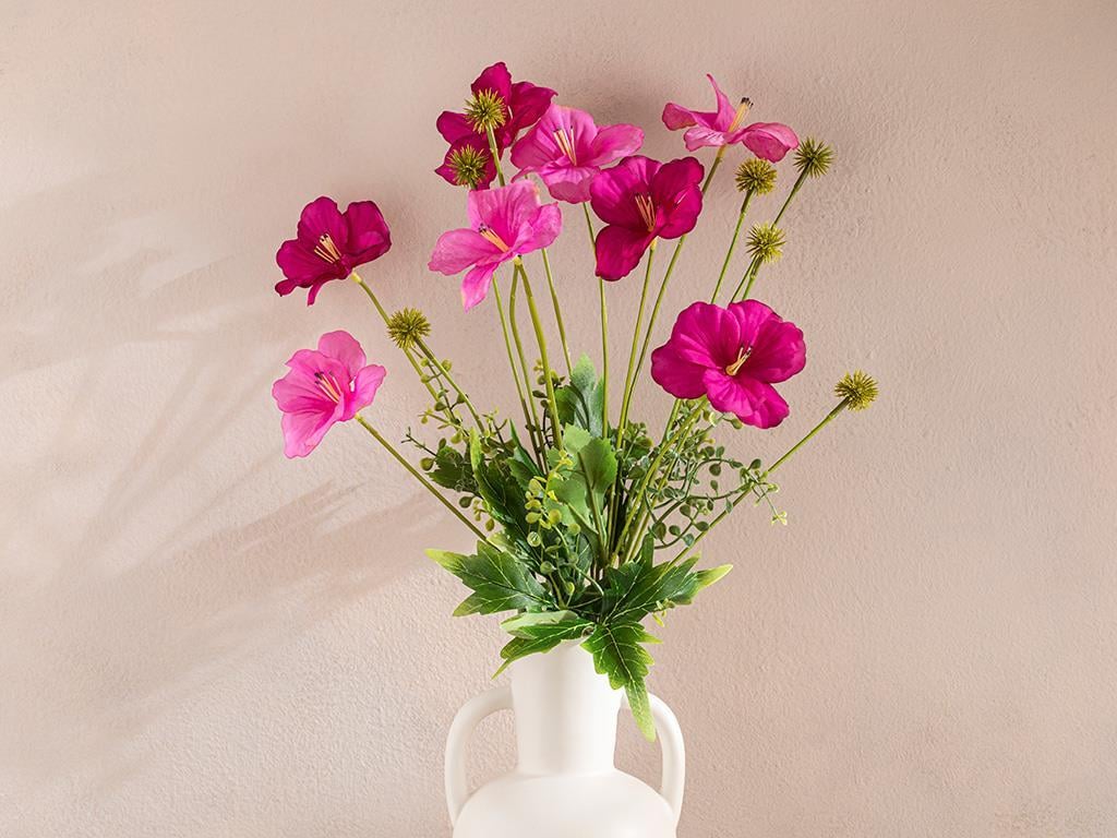 Narcissus Plastic Artificial Flower - One Pc 60 cm Red