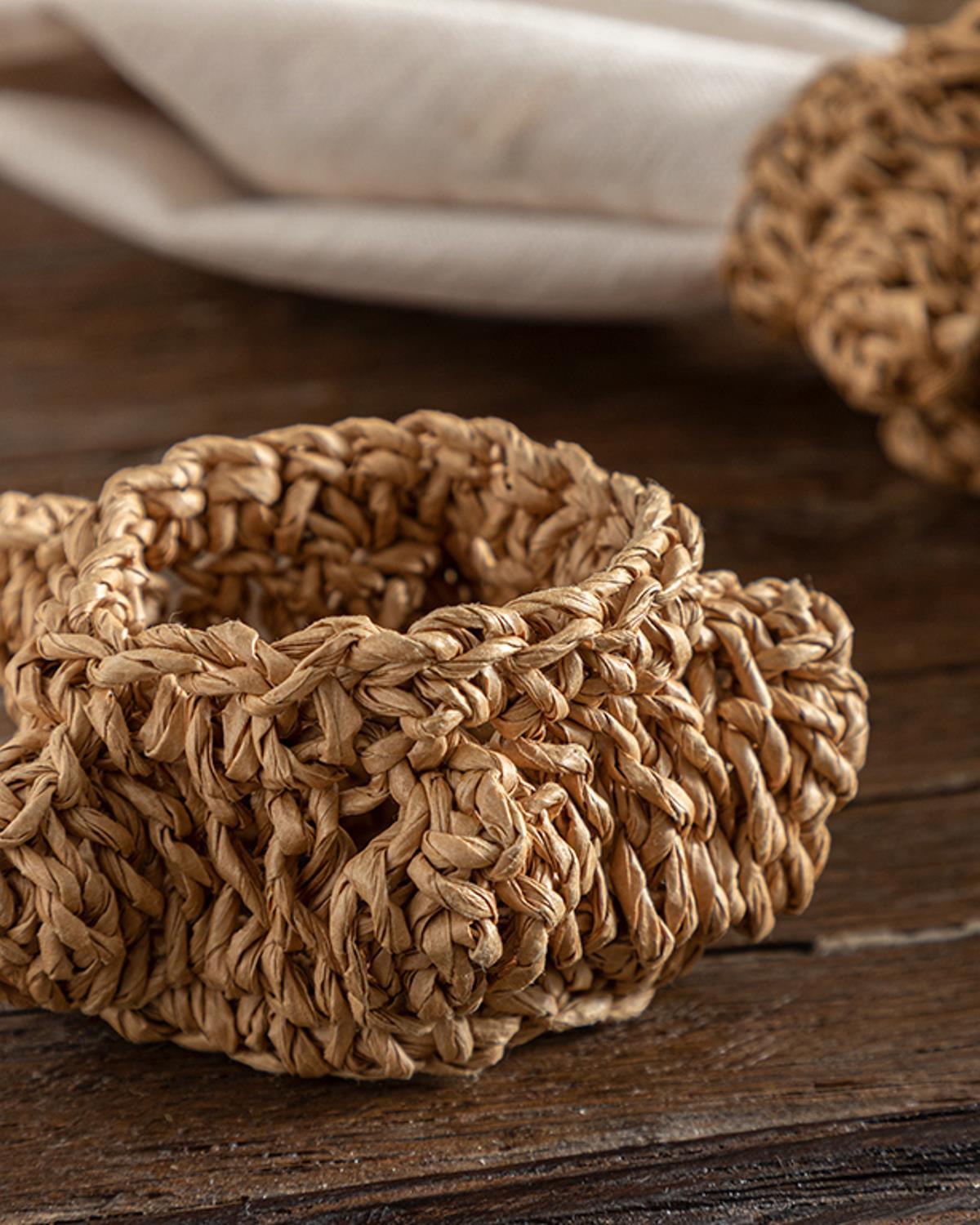 Nathalie Paper Rope 2 Set Napkin Ring 6 cm Natural