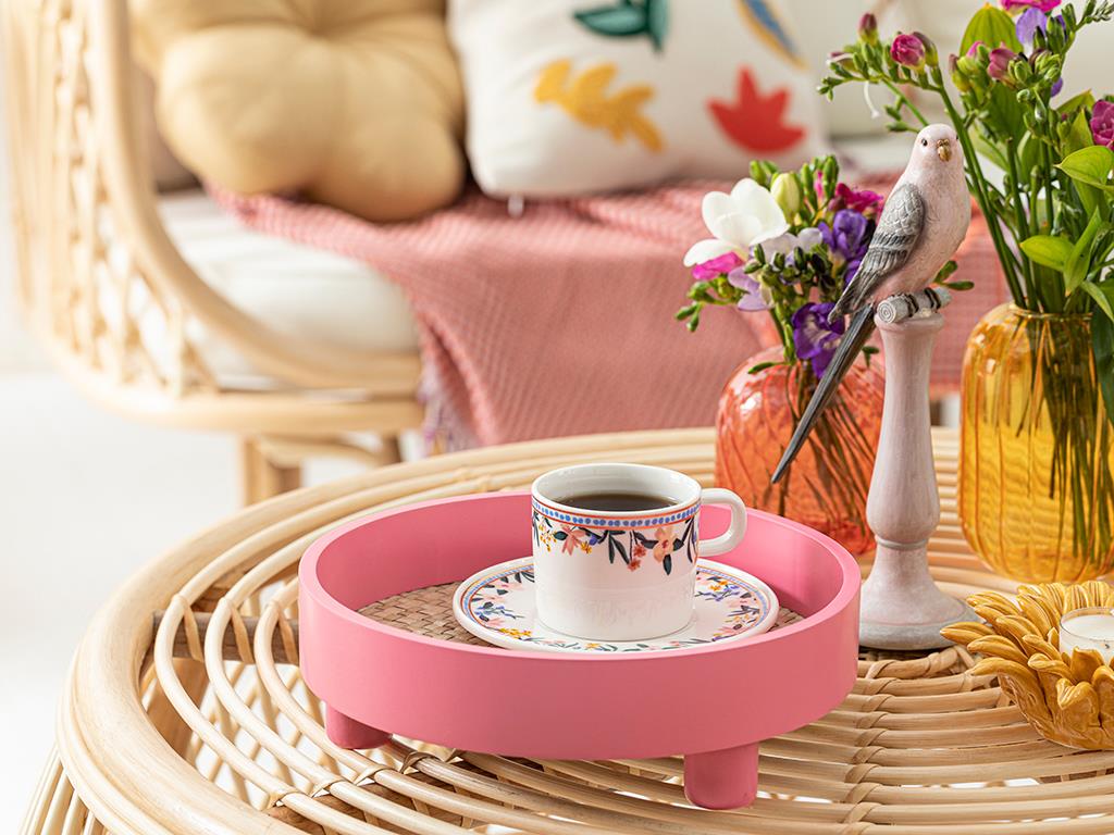 Pure Decorative Tray 25,5x8x25,5 cm Salmon