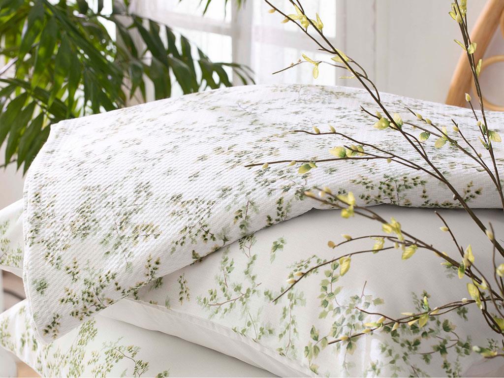 natură  Cu imprimeu Pentru o persoana  SET CUVERTURĂ 150x220 cm Mint-lilac-roz