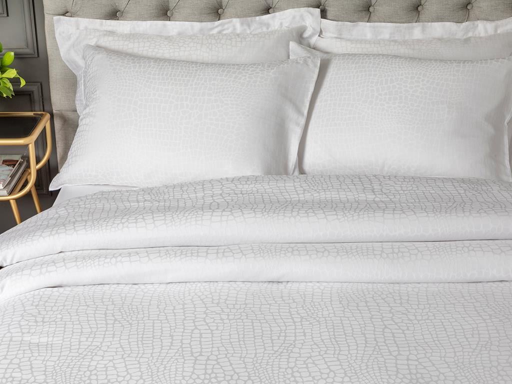 natură  Satin din bumbac jacard  SET LENJERIE DE PAT 160x220 cm White