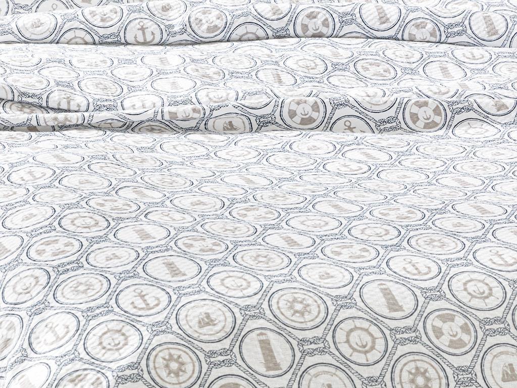 NAUTICAL  Cu imprimeu Pentru o persoana  SET CUVERTURĂ 150x220 cm Albastru inchis
