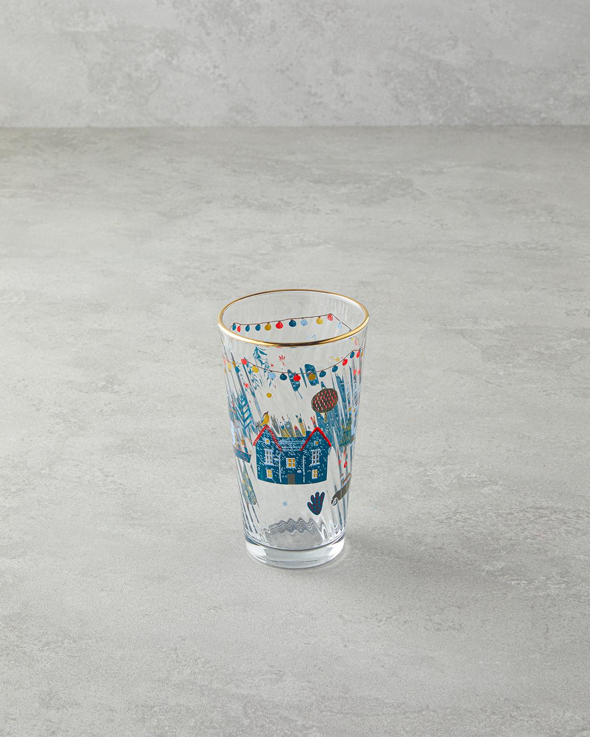 Oala de pin Sticlă Pahar 420 ml Roșu - Verde
