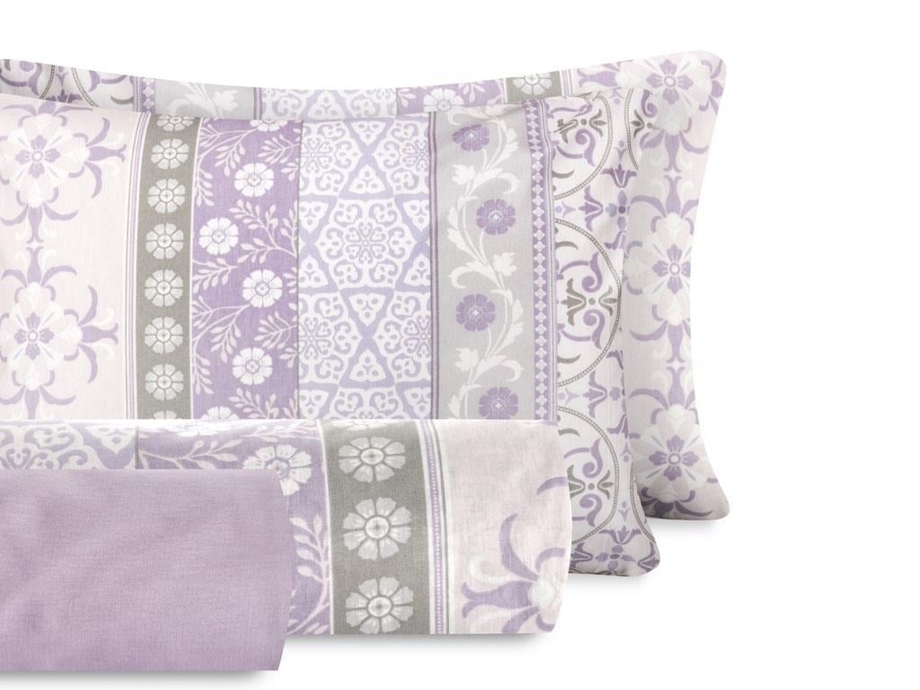 Orientul Bumbac Double Person  SET LENJERIE DE PAT 200x220 cm Lilac.