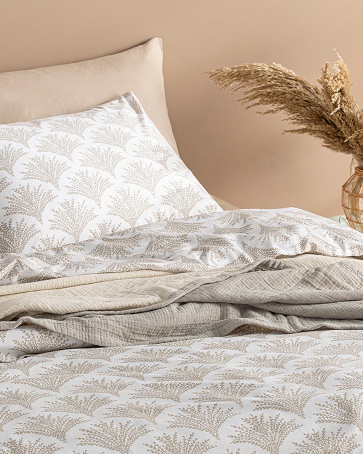 Pampas Bumbac Single Set Lenjerie De Pat 160x220 cm Bej