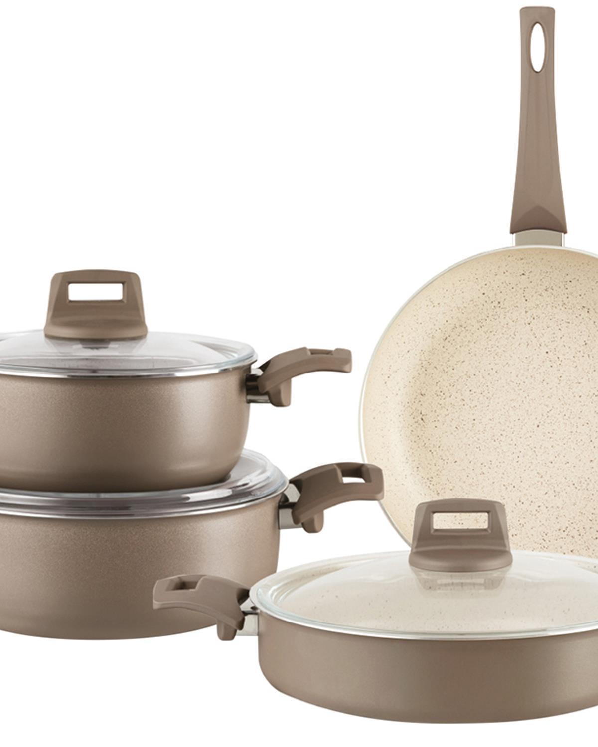 Paol Granite 7 Pieces Cookware Set 20-24-26-26 cm Gray