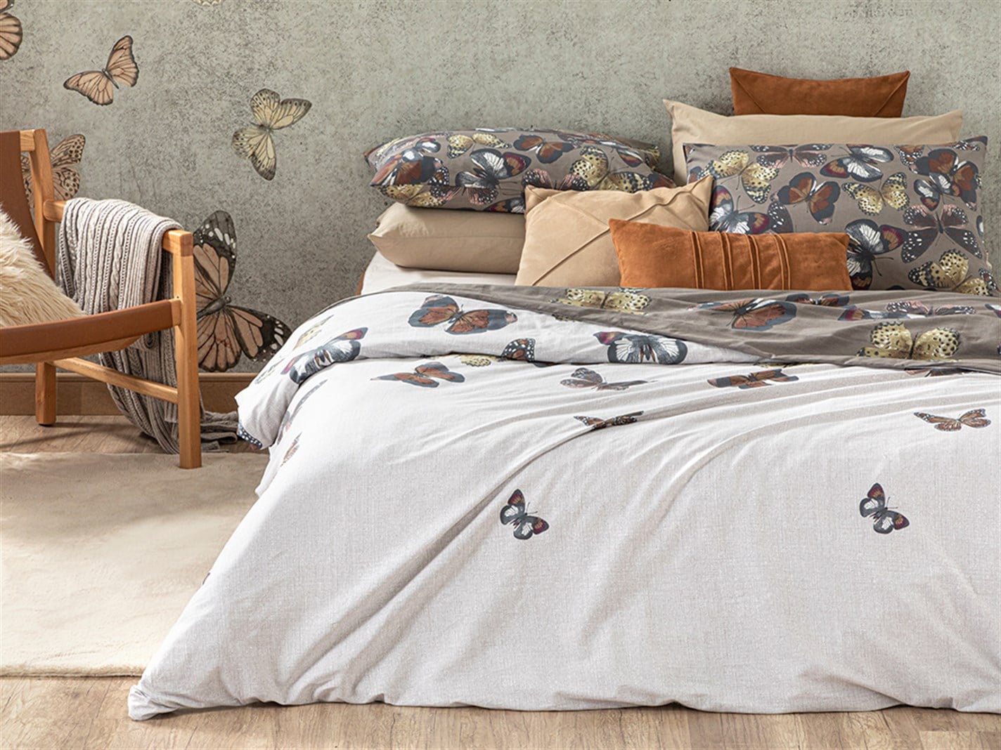 Papilions 57 Tel / 144 Numărul de fir Meniu mare 240x220 cm Brown