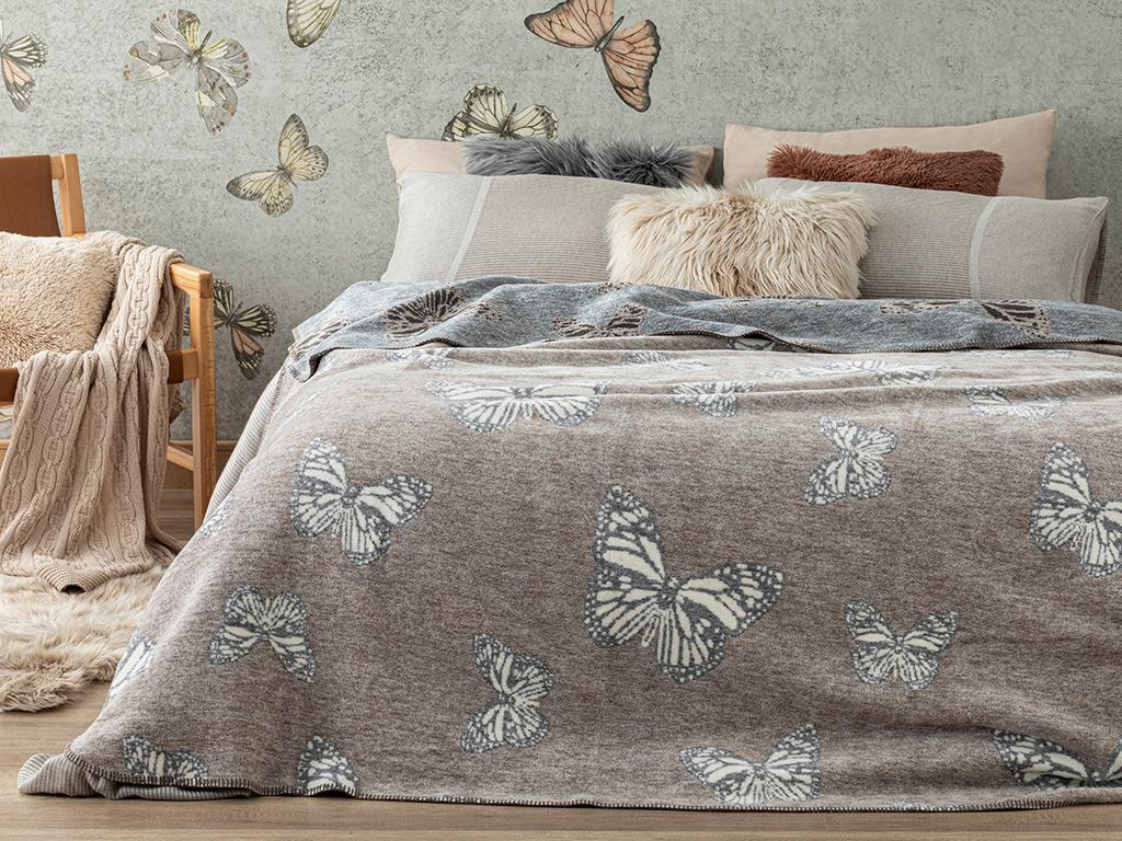 Papilions Cottony For One Person  PĂTURĂ 150x200 cm Light Brown.