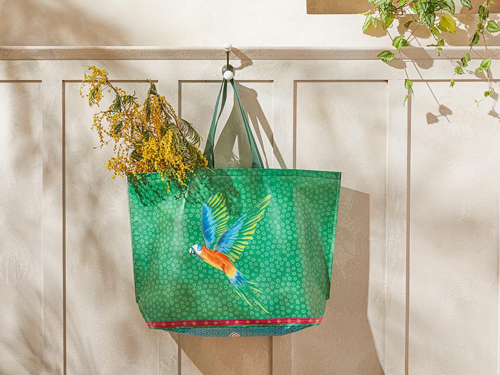 Paradisul papagalului Pungă De Cumpărături 54,5 x 38 cm Verde