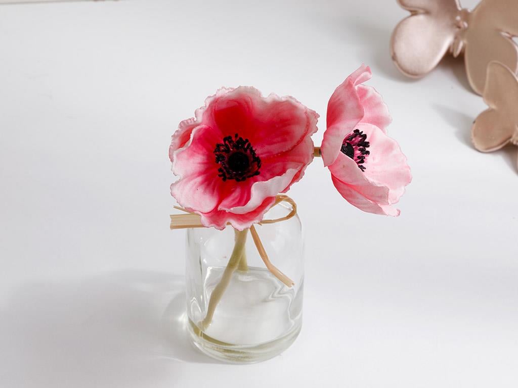 Garden Passion Soft Plastic Artificial Flower with Vase 5,5x5,5x20 cm Pink