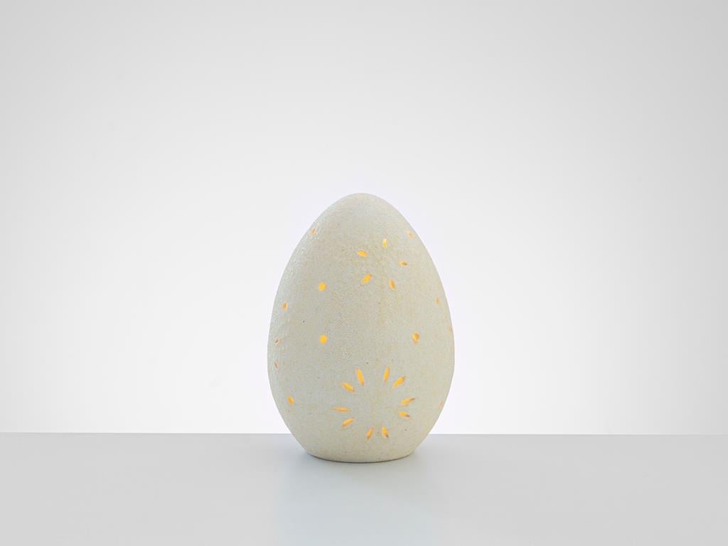 Happy Easter Stoneware Decorative Object 11,5x11,5x15,5 cm Yellow