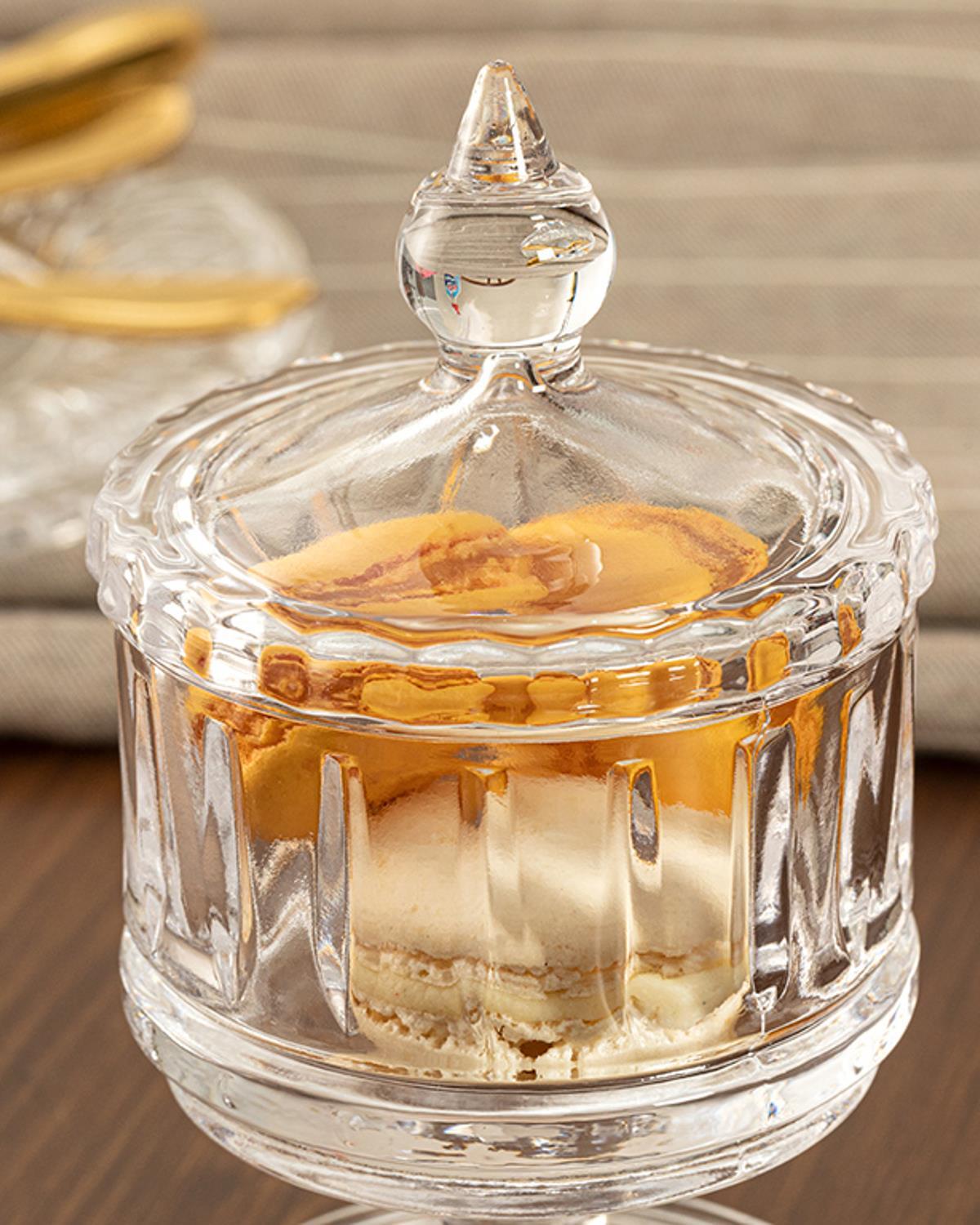 Patio Glass With Feet Cookie Jar 15x9 cm Transparent