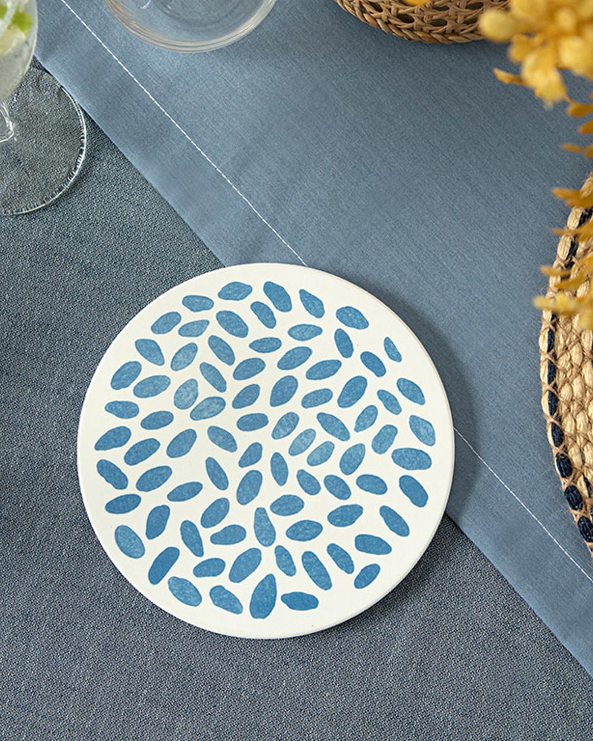Pebbles Silicone Hot Mat 16 cm Blue