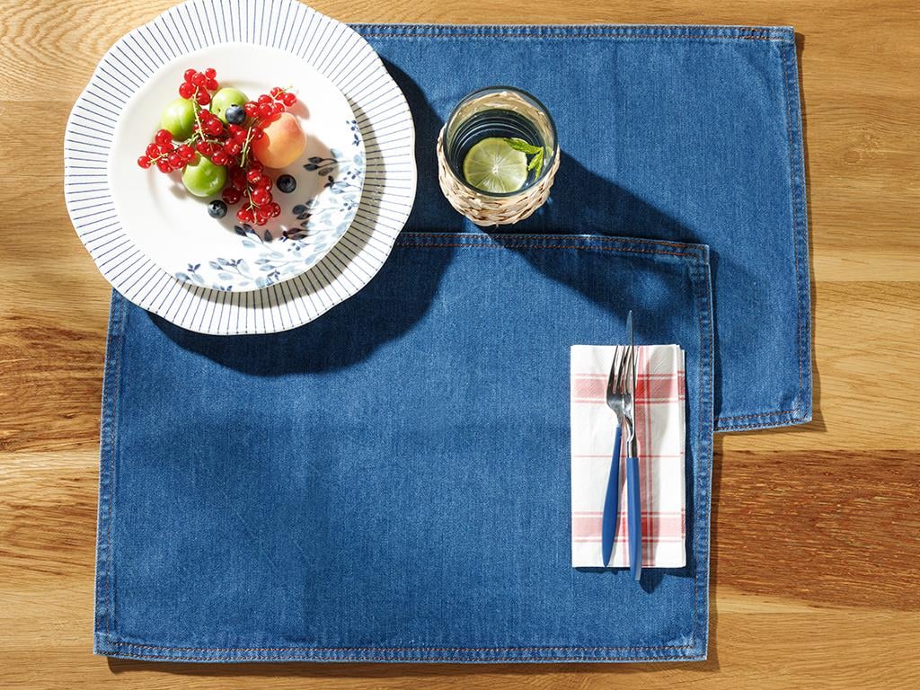 Peggy Cotton 2 Set Place Mat 30x45 cm İndigo