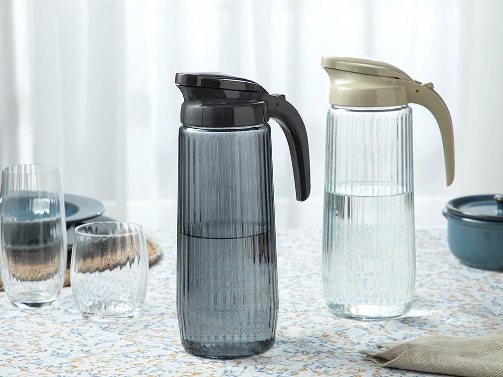 Brush Glass Water Bottle 1500 ml Anthracite