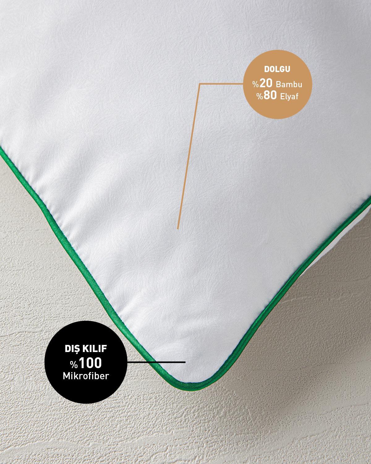 Pernă, BAMBOO BASIC, bambus cu umplutură din fibra siliconizata, 80x80 cm, alb