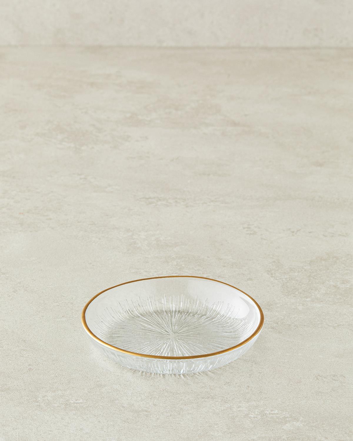 petală Sticlă Bol Pentru Alune 12 cm Gold