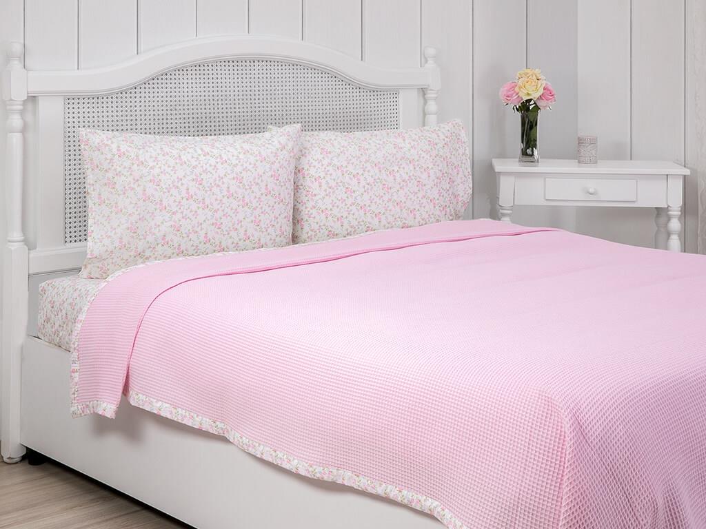Petit Roses  Cu imprimeu Pentru o persoana  SET CUVERTURĂ 150x220 cm Roz