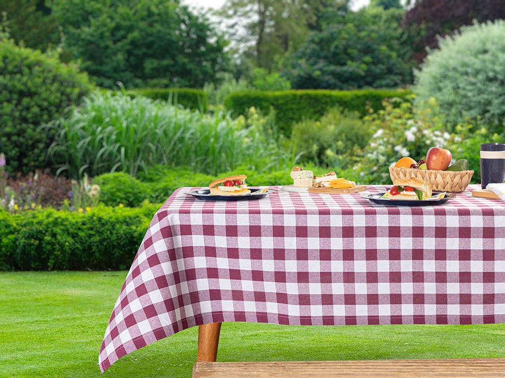 Plaid Cottony Claret Red