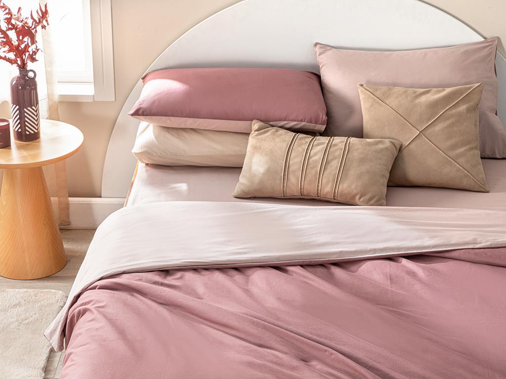 Plain Bumbac Dublu Set Lenjerie De Pat 200*220 Cm mov - purpuriu