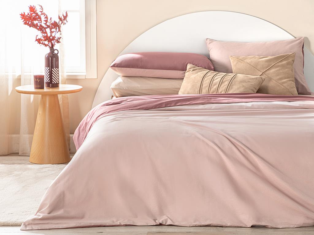 Plain Bumbac Dublu Set Lenjerie De Pat 200*220 Cm mov - purpuriu