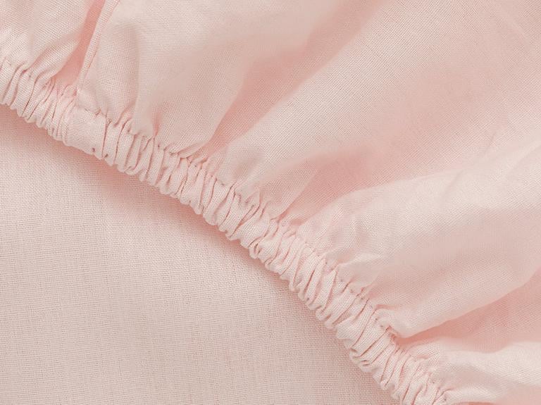 Plain Cottony For One Person Fitted Sheet 100x200 cm Powder Pink